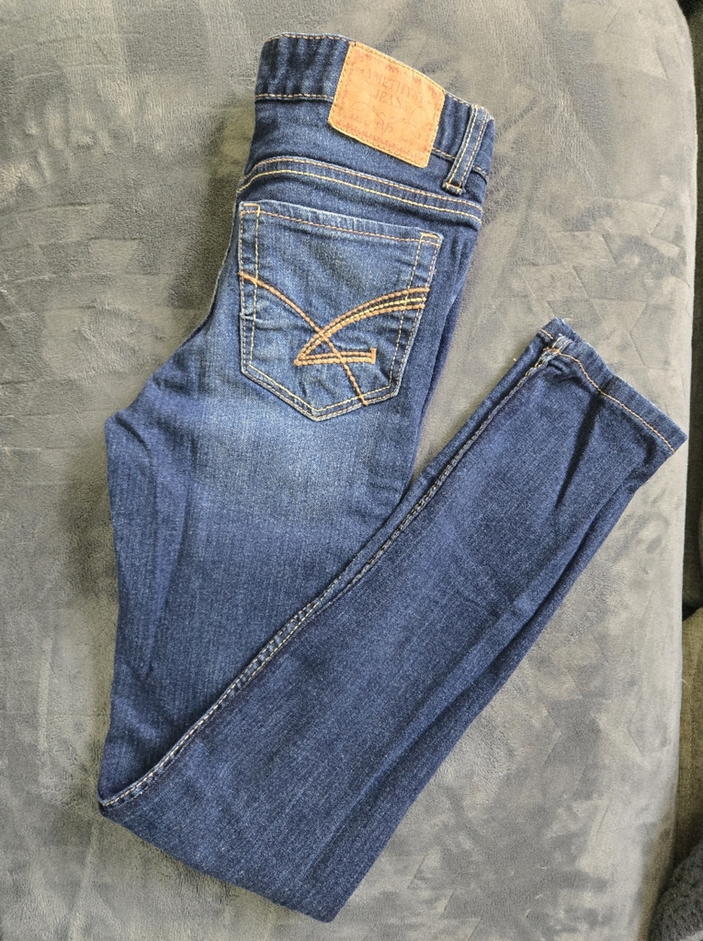 Amethyst Jeans Dark Blue Skinny Jeans with Contrast Stitching Size 1